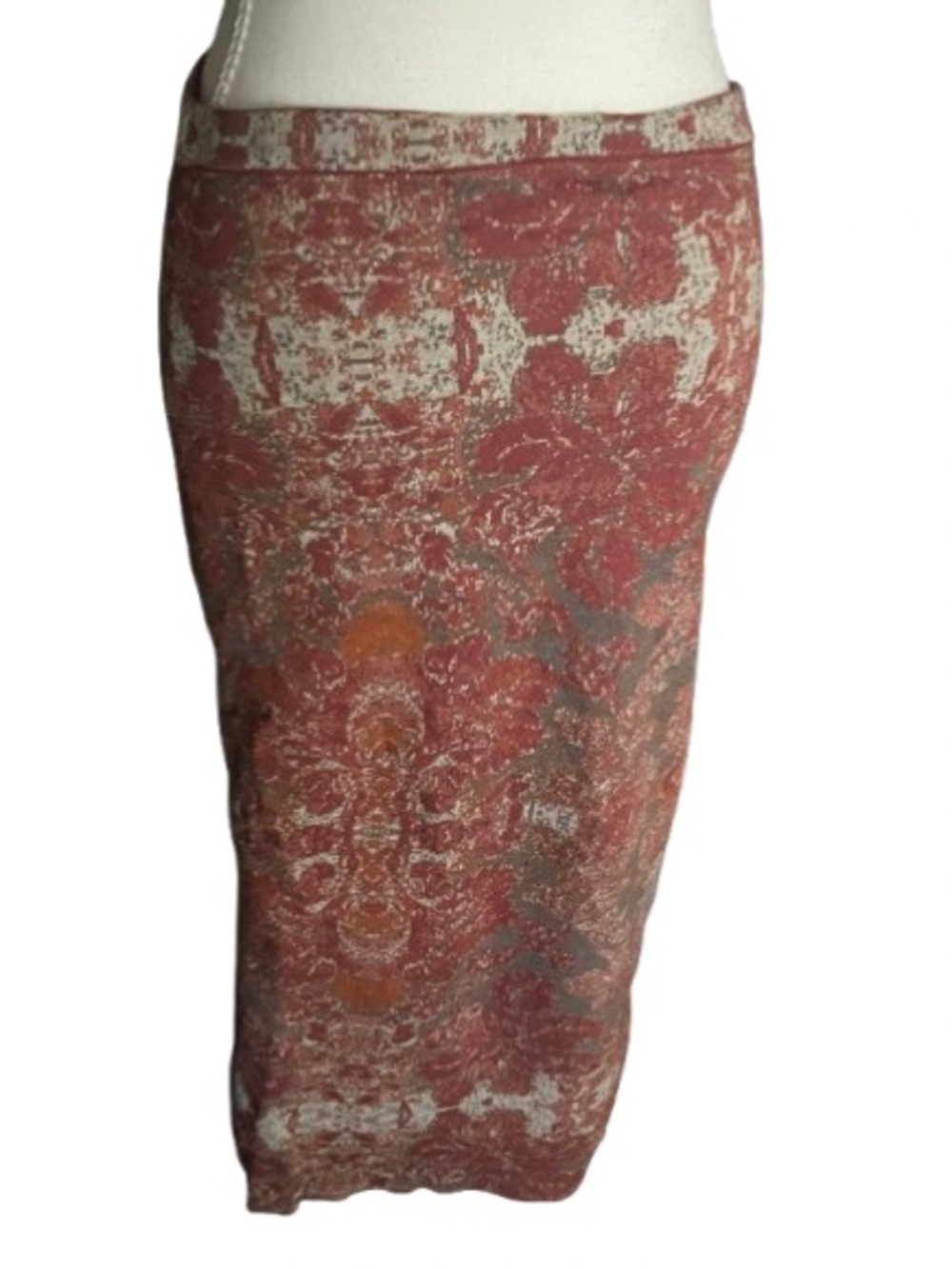 100% Pima Cotton PERUVIAN CONNECTION Sweater Midi Skirt Floral Designer Cottage
